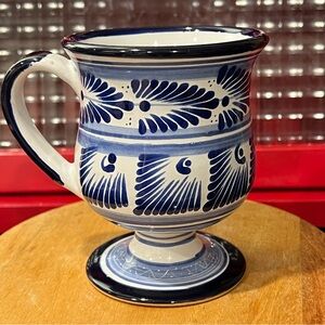 Talavera Signed  Blue and White Mug